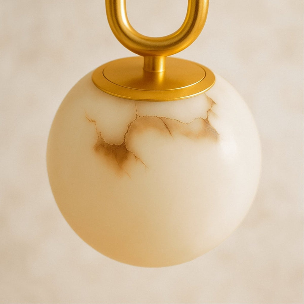 Modern Marble Pendant Light With Warm LED Glow — James New York