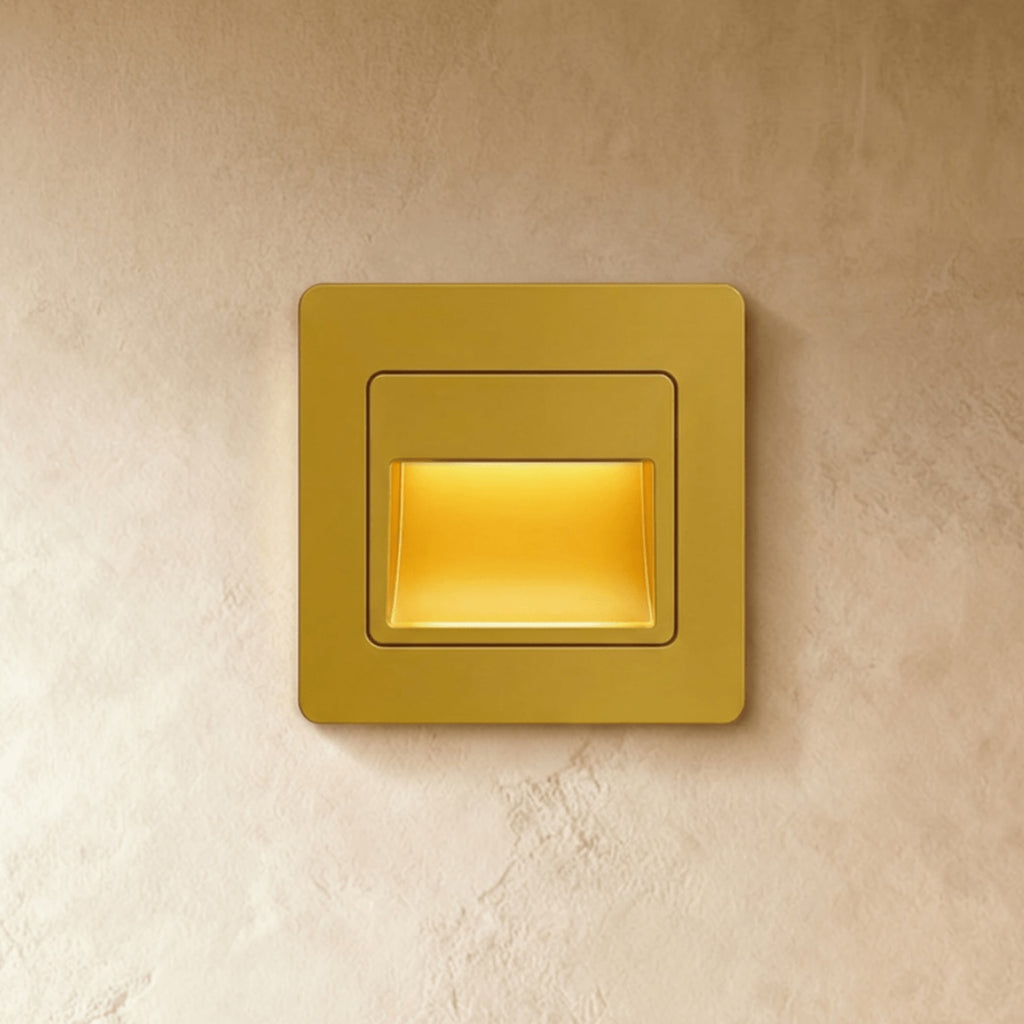Modern Plastic LED Wall Light for Hallway and Living Room in Gold — James New York