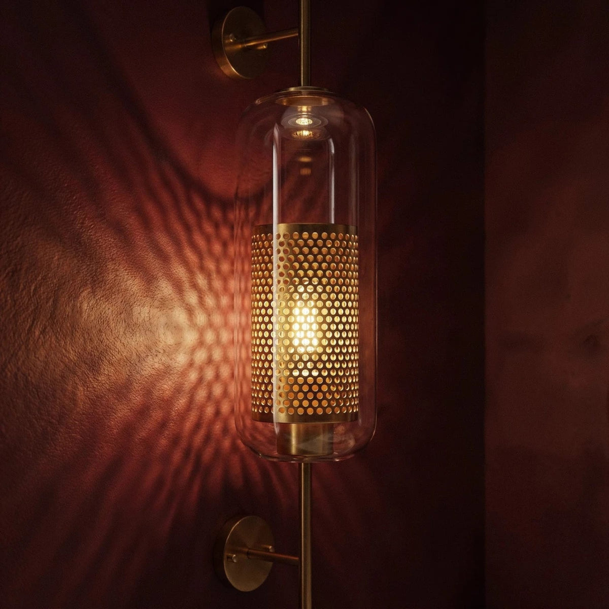 Modern Brass Wall Light With Warm LED Glow — James New York