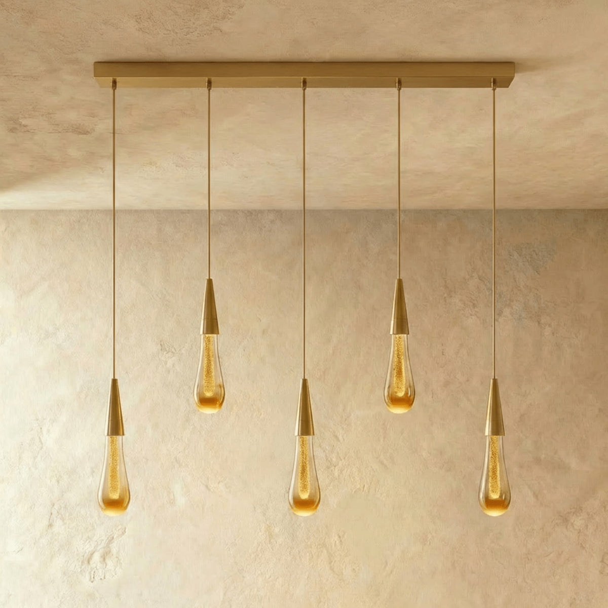 Modern Crystal Metal Pendant Light for Dining Room and Kitchen — James New York