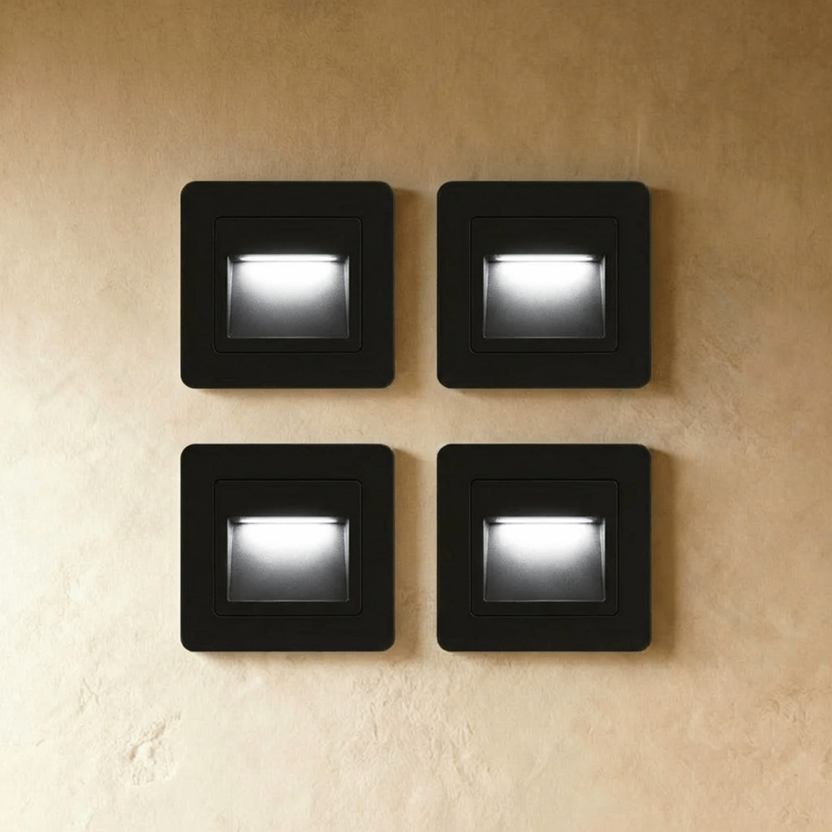 Modern Plastic LED Wall Light for Hallway and Living Room in Black — James New York