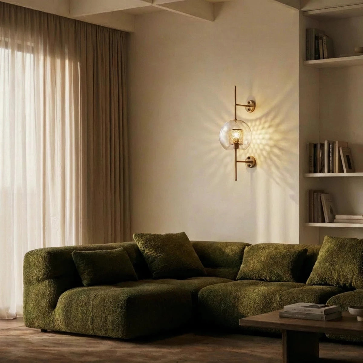 Modern Brass Wall Light With Warm LED Glow — James New York