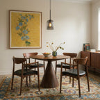 Modern Glass Pendant Light With Warm LED Glow for Dining Room — James New York