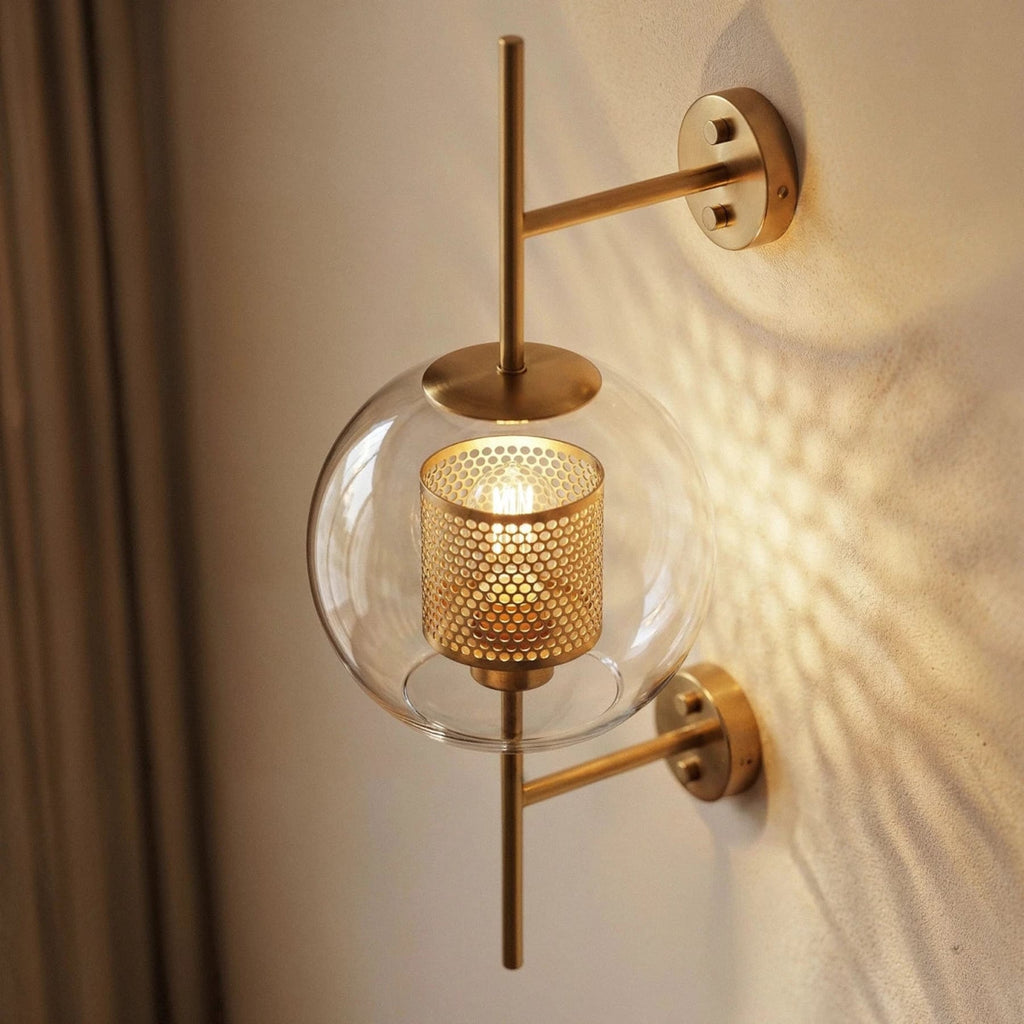 Modern Brass Wall Light With Warm LED Glow — James New York