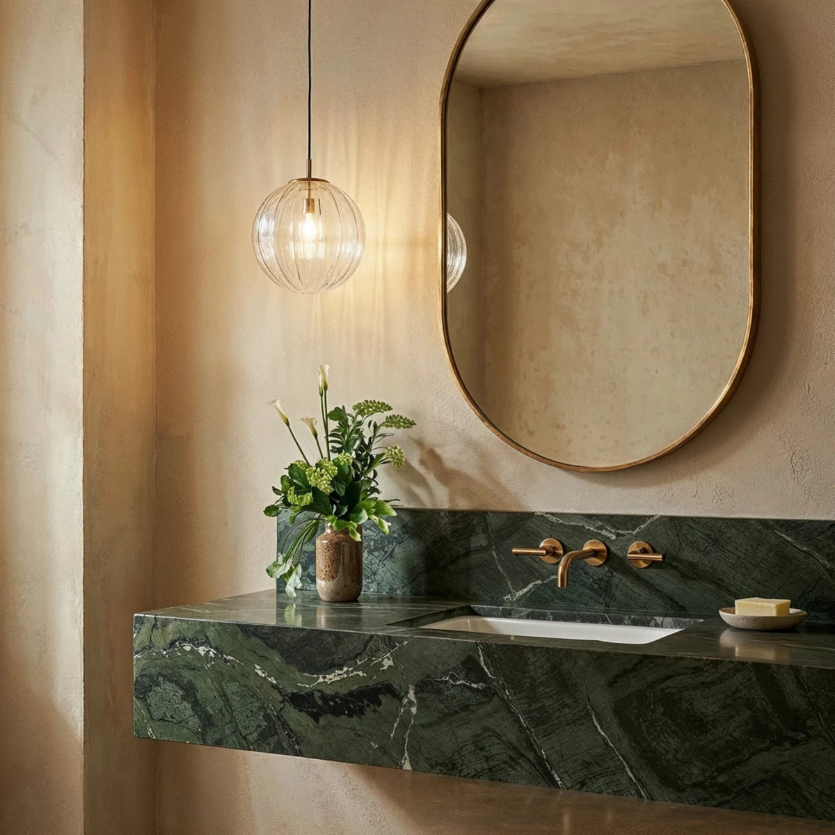 Modern Glass Pendant Light With Warm LED Glow — James New York