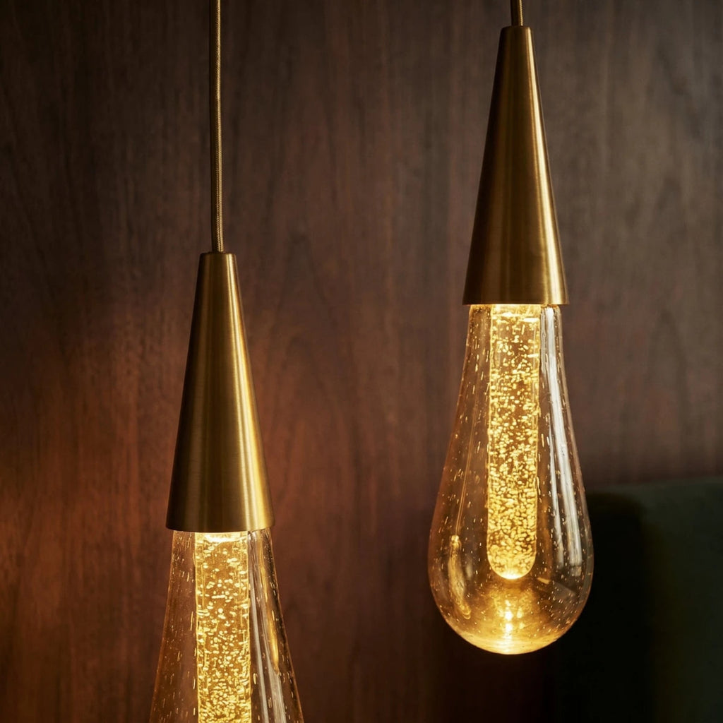 Modern Crystal Metal Pendant Light for Dining Room — James New York