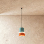 Modern Aluminum Pendant Light With Warm LED Glow for Kitchen in Orange and Blue — James New York