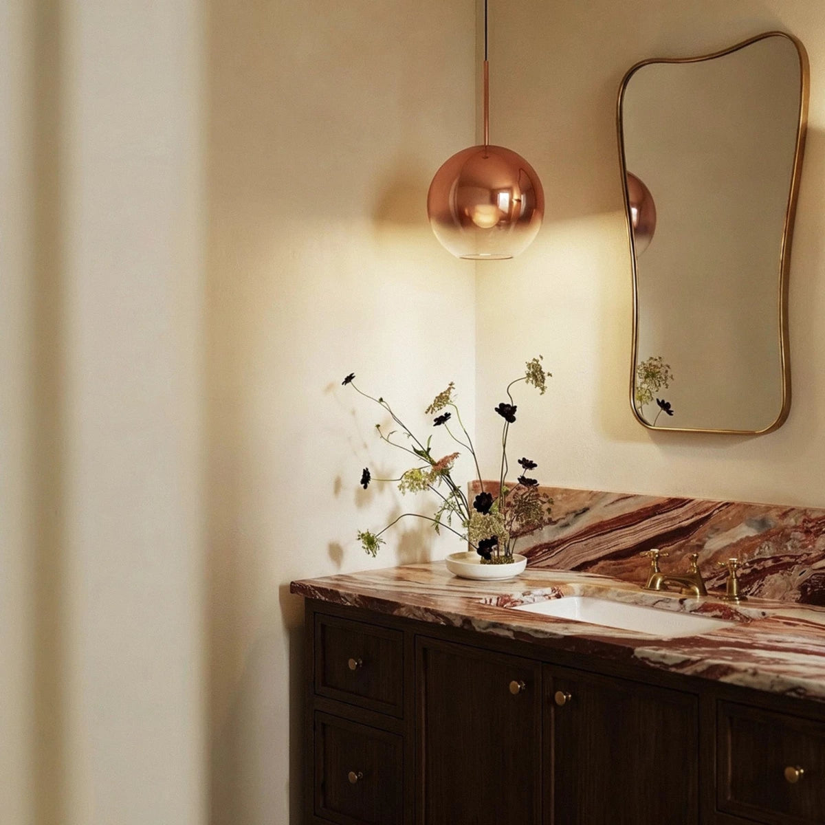 Modern Glass Pendant Light With Warm LED Glow — James New York