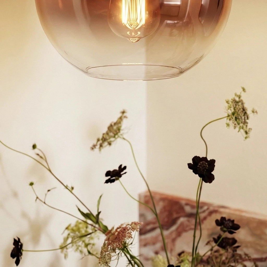 Modern Glass Pendant Light With Warm LED Glow — James New York