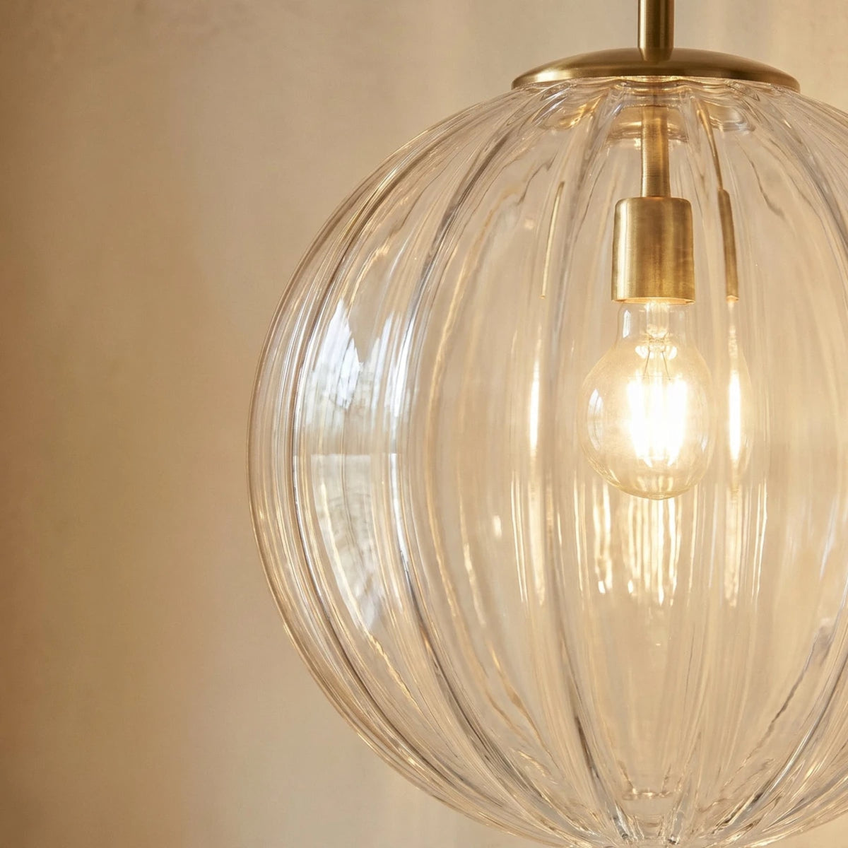 Modern Glass Pendant Light With Warm LED Glow — James New York