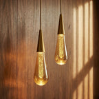 Modern Crystal Metal Pendant Light for Dining Room — James New York