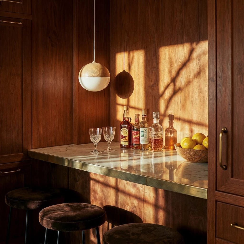 Minimalist Iron and Glass Pendant Light for Dining Room — James New York