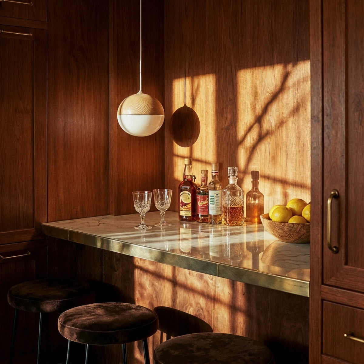 Minimalist Iron and Glass Pendant Light for Dining Room — James New York