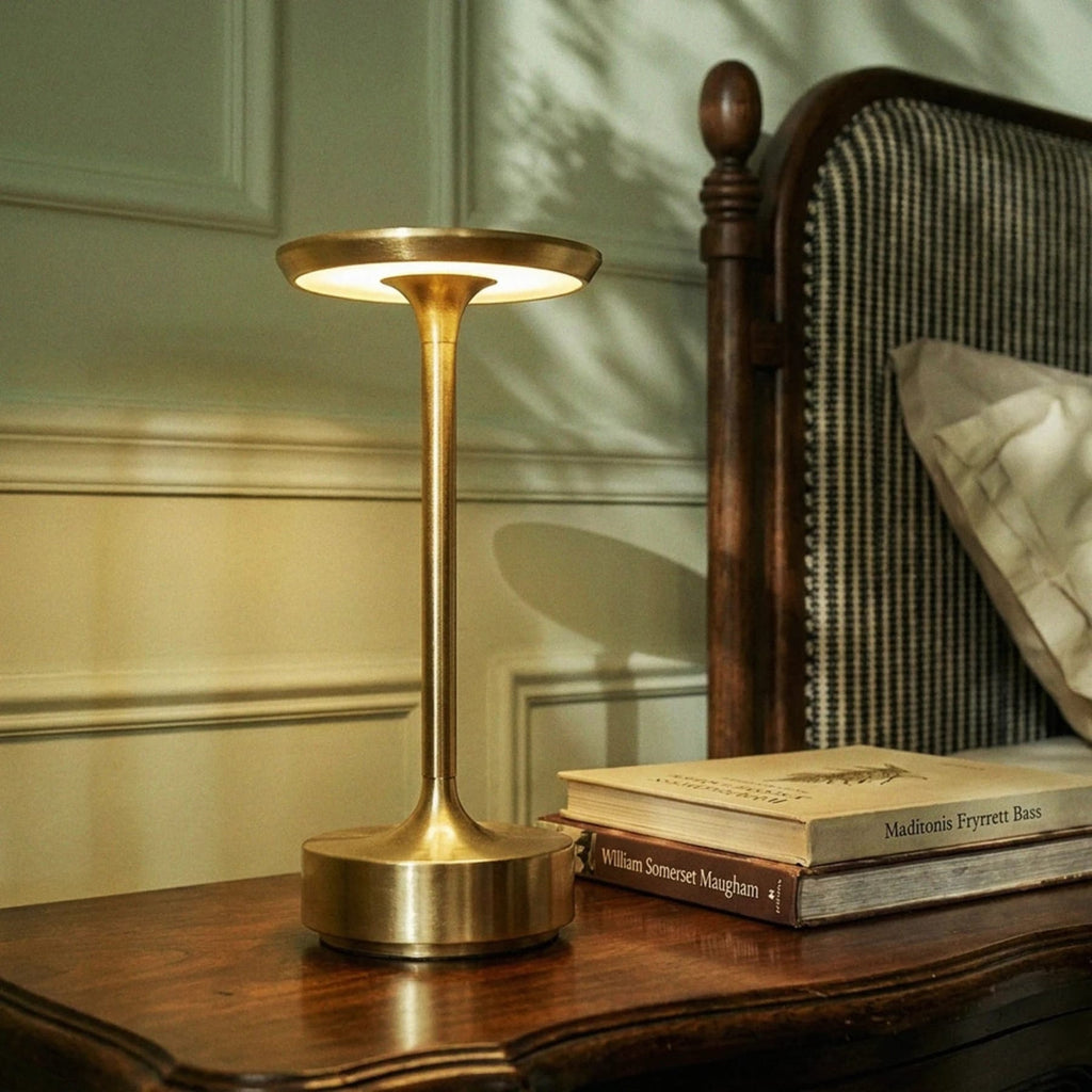 Modern Metal Cordless Table Lamp With Rechargeable USB Power — James New York
