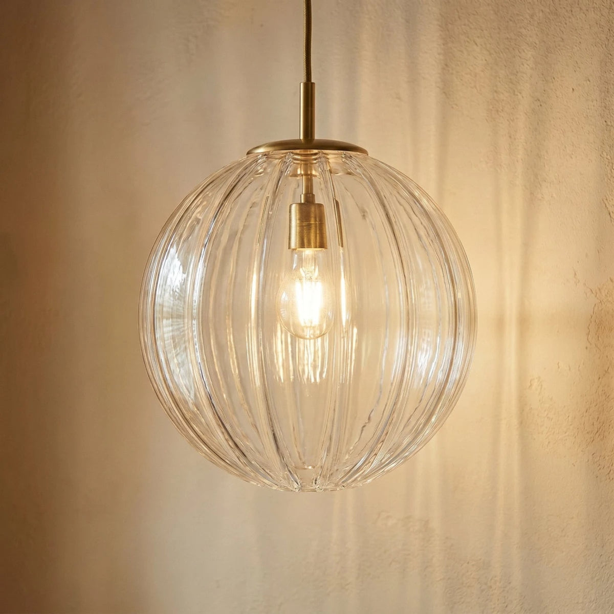 Modern Glass Pendant Light With Warm LED Glow — James New York