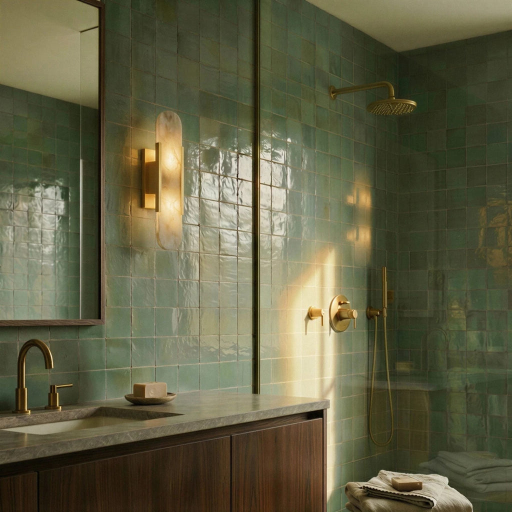 Modern Brass Wall Light With Warm LED Glow — James New York